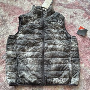 Hawke & Co Pro Series Packable Down Puffer Vest Men's Tie Dye Gray Black M